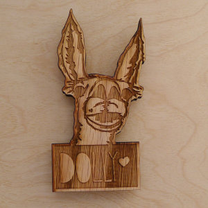 Dolly The Llama Wood Magnet