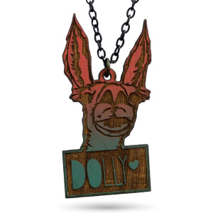 Dolly Llama - Wood Pendant Necklace