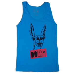 Dolly The Llama - Neon Blue Tank Top